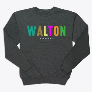 Walton Nebraska Color Pop Premium Crewneck Sweatshirt