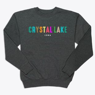 Crystal Lake Iowa Color Pop Premium Crewneck Sweatshirt