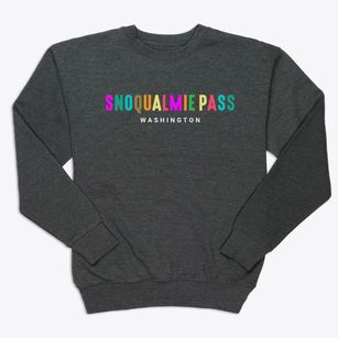 Snoqualmie Pass Washington Color Pop Premium Crewneck Sweatshirt