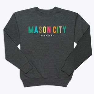 Mason City Nebraska Color Pop Premium Crewneck Sweatshirt