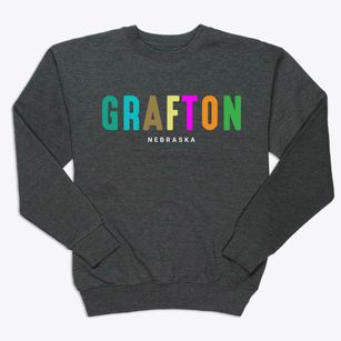 Grafton Nebraska Color Pop Premium Crewneck Sweatshirt