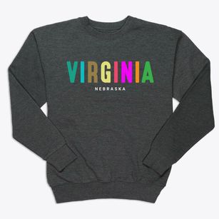 Virginia Nebraska Color Pop Premium Crewneck Sweatshirt