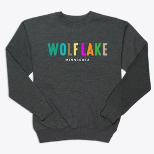 Wolf Lake Minnesota Color Pop Premium Crewneck Sweatshirt
