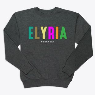 Elyria Nebraska Color Pop Premium Crewneck Sweatshirt