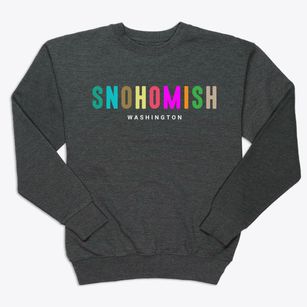 Snohomish Washington Color Pop Premium Crewneck Sweatshirt