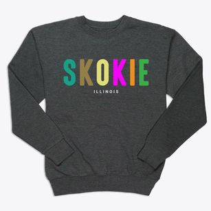 Skokie Illinois Color Pop Premium Crewneck Sweatshirt