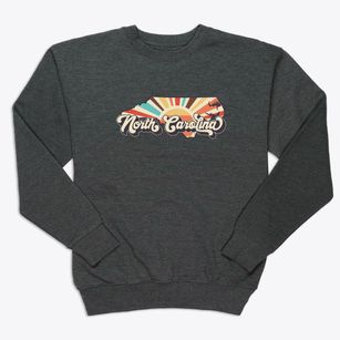  North Carolina Retro Art Premium Crewneck Sweatshirt