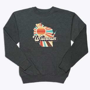 Wisconsin Retro Art Premium Crewneck Sweatshirt