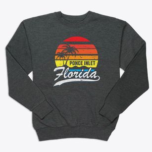 Ponce Inlet Florida Palm Tree Sunset Premium Crewneck Sweatshirt