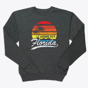 Leisure City Florida Palm Tree Sunset Premium Crewneck Sweatshirt