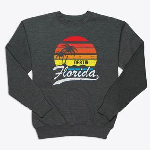 Destin Florida Palm Tree Sunset Premium Crewneck Sweatshirt