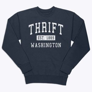 Thrift Washington Classic Established Premium Crewneck Sweatshirt