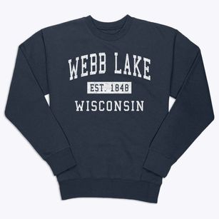 Webb Lake Wisconsin Classic Established Premium Crewneck Sweatshirt