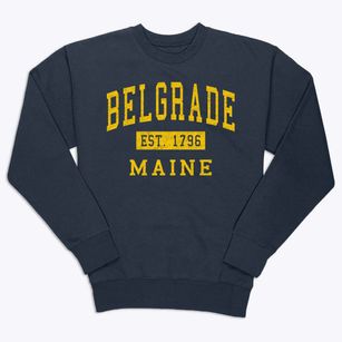 Belgrade Maine Classic Established Premium Crewneck Sweatshirt