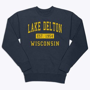 Lake Delton Wisconsin Classic Established Premium Crewneck Sweatshirt
