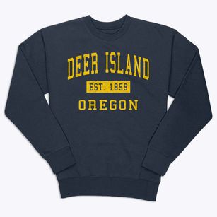 Deer Island Oregon Classic Established Premium Crewneck Sweatshirt