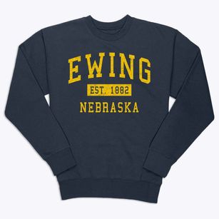 Ewing Nebraska Classic Established Premium Crewneck Sweatshirt