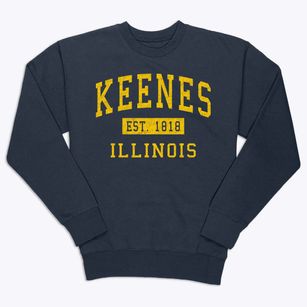 Keenes Illinois Classic Established Premium Crewneck Sweatshirt