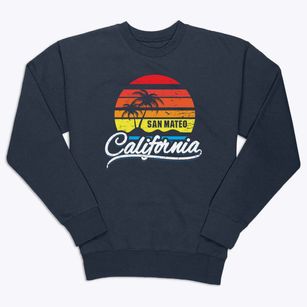 San Mateo California Palm Tree Sunset Premium Crewneck Sweatshirt