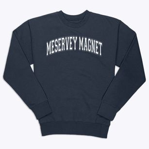 E C Meservey Magnet Elementary School Varsity Arch Premium Crewneck Sweatshirt