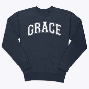 Grace Christian School Varsity Arch Premium Crewneck Sweatshirt
