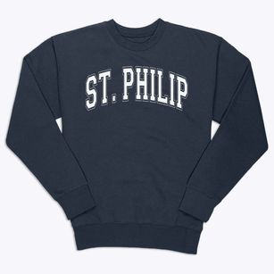 St Philip Of Jesus Church Varsity Arch Premium Crewneck Sweatshirt