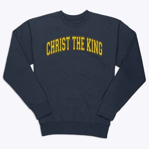 Christ The King Jesuit College Prep School Varsity Arch Premium Crewneck Sweatshirt