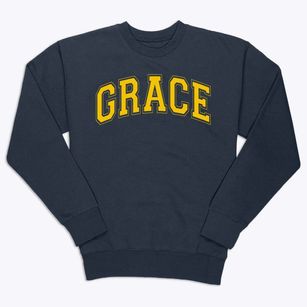 Grace Christian School Varsity Arch Premium Crewneck Sweatshirt