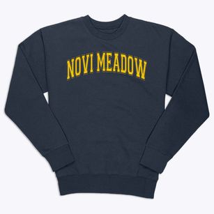 Novi Meadow Elementary School Varsity Arch Premium Crewneck Sweatshirt