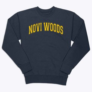 Novi Woods Elementary School Varsity Arch Premium Crewneck Sweatshirt