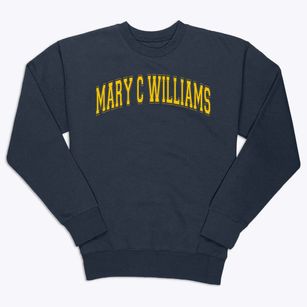Mary C Williams Elementary School Varsity Arch Premium Crewneck Sweatshirt