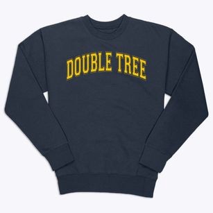 Double Tree Elementary School Varsity Arch Premium Crewneck Sweatshirt