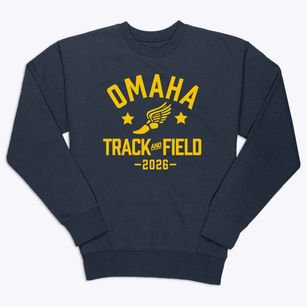 Omaha Memorial School Of Sda Track and Field Premium Crewneck Sweatshirt