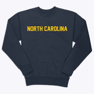  North Carolina Block Letter Premium Crewneck Sweatshirt
