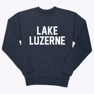 Lake Luzerne New York Classic Block Premium Crewneck Sweatshirt