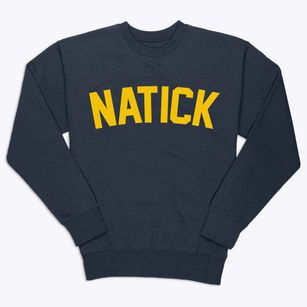 Natick Massachusetts Classic Curve Premium Crewneck Sweatshirt