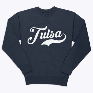 Tulsa Oklahoma Vintage Team Premium Crewneck Sweatshirt