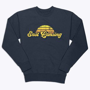 East Lansing Michigan Sublime Sunset Premium Crewneck Sweatshirt