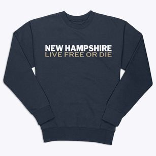  New Hampshire White and Gold Premium Crewneck Sweatshirt