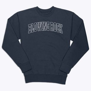 Blowing Rock North Carolina Trendy Block Premium Crewneck Sweatshirt