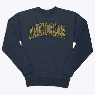 Anchorage Alaska Trendy Block Premium Crewneck Sweatshirt