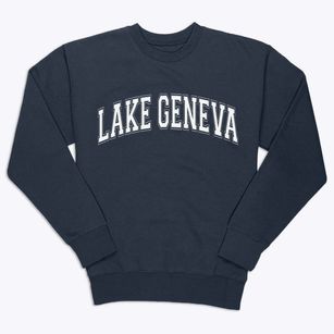 Lake Geneva Wisconsin Varsity Premium Crewneck Sweatshirt