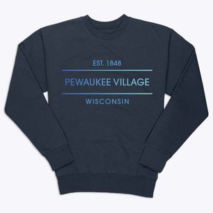 Pewaukee Village Wisconsin Horizon Premium Crewneck Sweatshirt