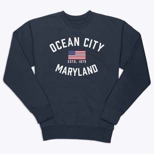 Ocean City Maryland Patriot Premium Crewneck Sweatshirt