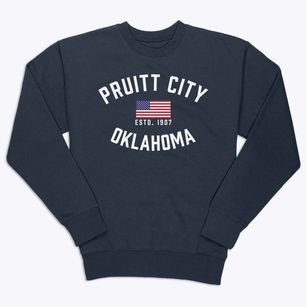 Pruitt City Oklahoma Patriot Premium Crewneck Sweatshirt
