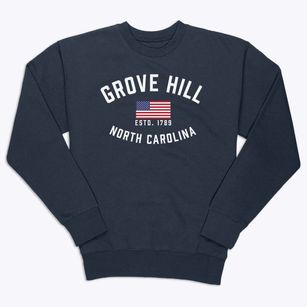 Grove Hill North Carolina Patriot Premium Crewneck Sweatshirt