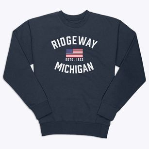 Ridgeway Michigan Patriot Premium Crewneck Sweatshirt