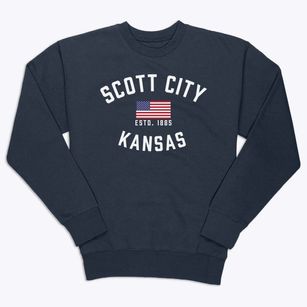 Scott City Kansas Patriot Premium Crewneck Sweatshirt