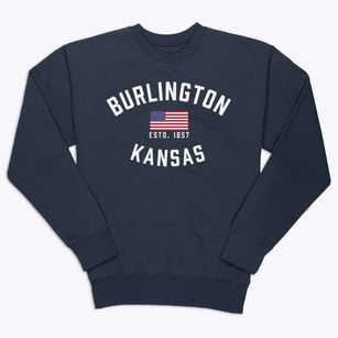 Burlington Kansas Patriot Premium Crewneck Sweatshirt