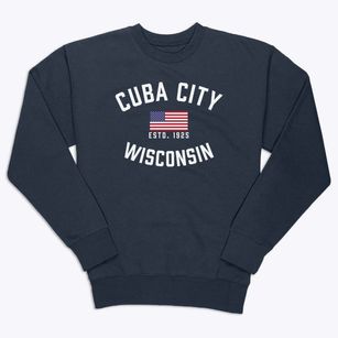Cuba City Wisconsin Patriot Premium Crewneck Sweatshirt